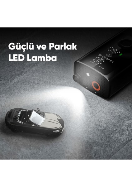 4500 Mah Taşınabilir Şarjlı Araç Lastik Hava Şişirme Pompası LED Ekran El Fenerli Oto Hava Kompresör fırsatları