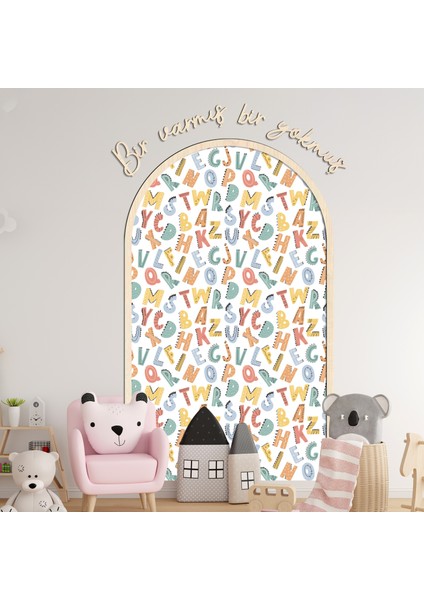 Çocuk-Bebek Odası Dekoru, Duvar Stickeri, Bir Varmış Bir Yokmuş Yapışkan Yazı, Çerçeve, Kitap Köşesi, Renkli Harf Temalı fırsatları