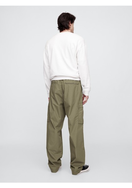 Erkek Haki V-Baggy Poplin