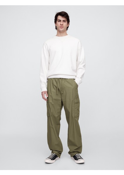Erkek Haki V-Baggy Poplin