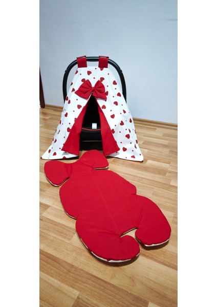 Kırmızı Kalpli Puset Seti