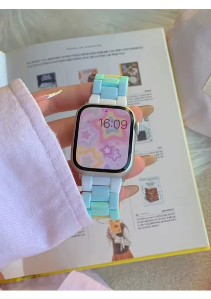 Apple Watch Için Uyumlu Hologram Şeffaf Baklalı Kordon 42 mm 44 mm 45 mm 49 mm Uyumlu fırsatları