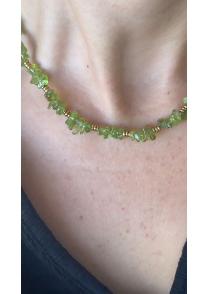 Zeberced Peridot Doğaltaş Kolye