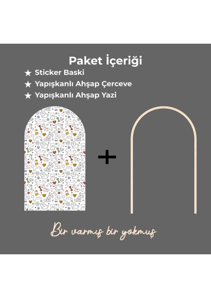 Çocuk-Bebek Odası Dekoru, Duvar Stickeri, Bir Varmış Bir Yokmuş Yapışkan Yazı, Çerçeve, Kitap Köşesi, Hayvan Temalı fiyatları