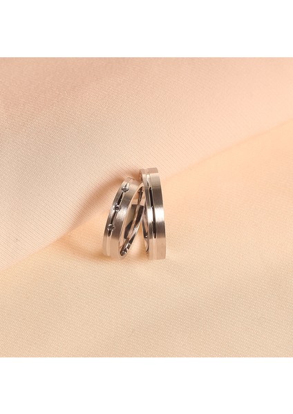 Üç Tane Yuvarlak Desenli Gümüş Kaplama (Kadın -Erkek) Yüzük