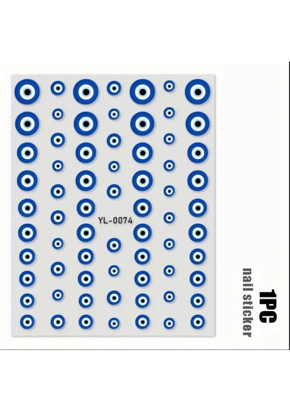 1 Adet Renkli 3D Kötü Göz Tırnak Sanatı Etiketleri Kendinden Yapışkanlı fiyatları