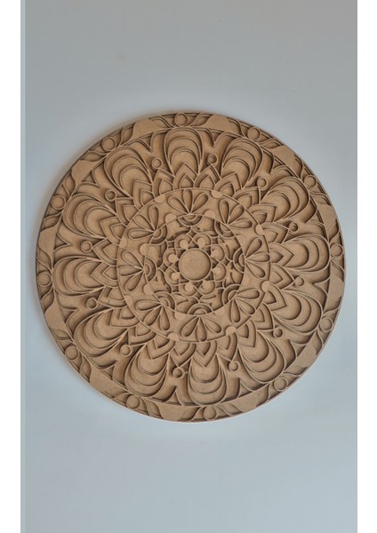 Duvar Süsü Ahşap Mandala "Dairesel Harmoni" Ham Ahşap Çok Katmanlı Bohem Ev Dekoru