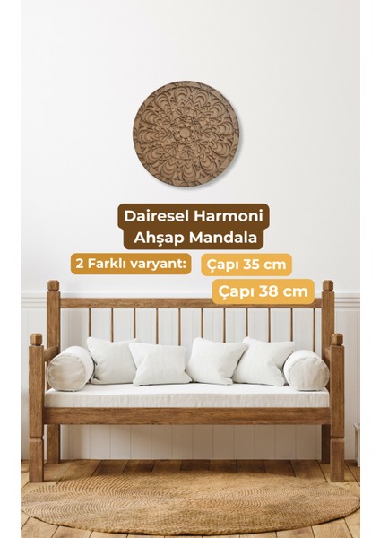 Duvar Süsü Ahşap Mandala "Dairesel Harmoni" Ham Ahşap Çok Katmanlı Bohem Ev Dekoru modelleri