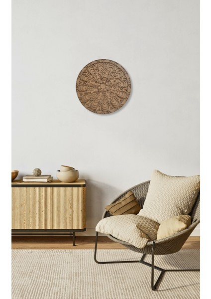Duvar Süsü Ahşap Mandala "Dairesel Harmoni" Ham Ahşap Çok Katmanlı Bohem Ev Dekoru fiyatları