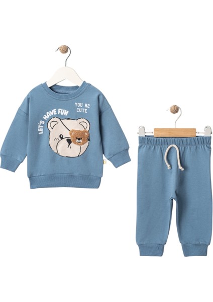 Ayı Baskılı Erkek Bebek Takım