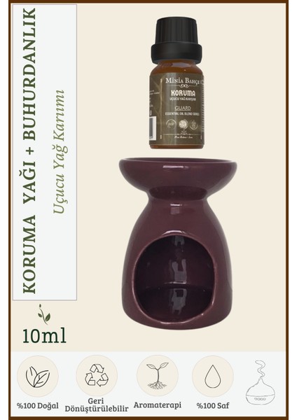 Koruma Uçucu Yağ Karışımı, Özel Seri %100 Saf, 10 ml ve Buhurdanlık