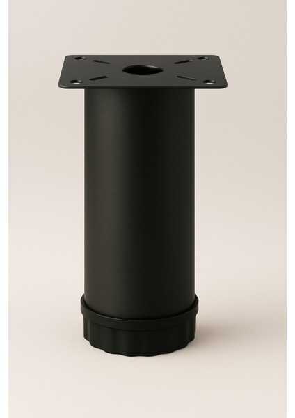 4 Adet Ayarlanabilir 15 cm Siyah Metal Mobilya Ayağı – Dolap Kanepe Baza Koltuk Yükseltici