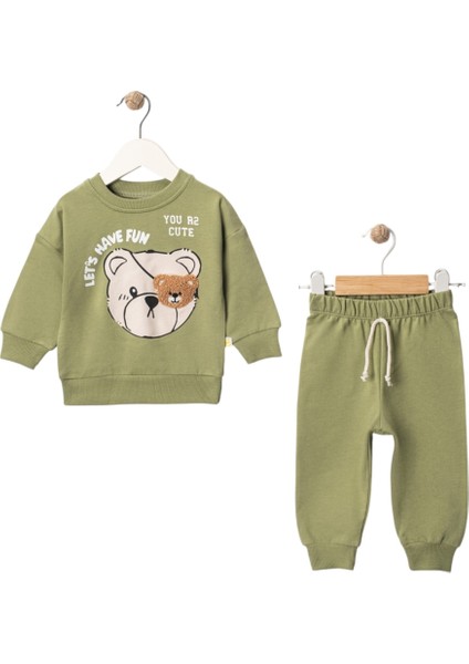Ayı Baskılı Erkek Bebek Takım