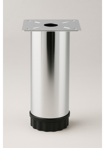 4 Adet Ayarlanabilir 12 cm Krom Metal Mobilya Ayağı – Dolap Kanepe Baza Koltuk Yükseltici