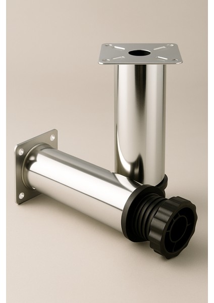 4 Adet Ayarlanabilir 12 cm Krom Metal Mobilya Ayağı – Dolap Kanepe Baza Koltuk Yükseltici indirimleri