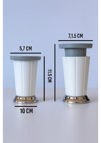 4 Adet 10 cm Plastik Mobilya Ayağı Beyaz Koltuk, Baza, Dolap, Kanepe Ayağı Dayanıklı Ayak Takımı