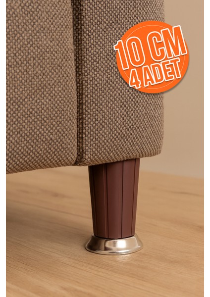 4 Adet 10 cm Plastik Mobilya Ayağı Ceviz Koltuk, Baza, Dolap, Kanepe Ayağı Dayanıklı Ayak Takımı fiyatları