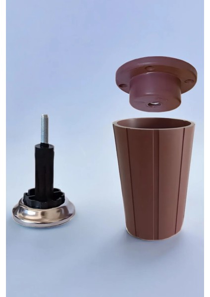 4 Adet 10 cm Plastik Mobilya Ayağı Ceviz Koltuk, Baza, Dolap, Kanepe Ayağı Dayanıklı Ayak Takımı