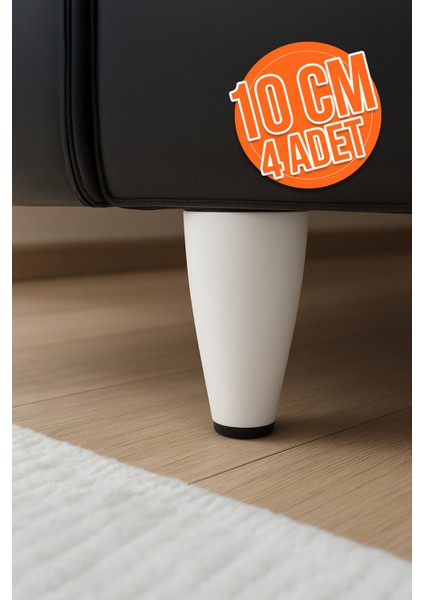 4 Adet 10 cm Beyaz Plastik Koltuk Ayağı – Kanepe Baza Dolap Uyumlu Tablalı Ayak fiyatları