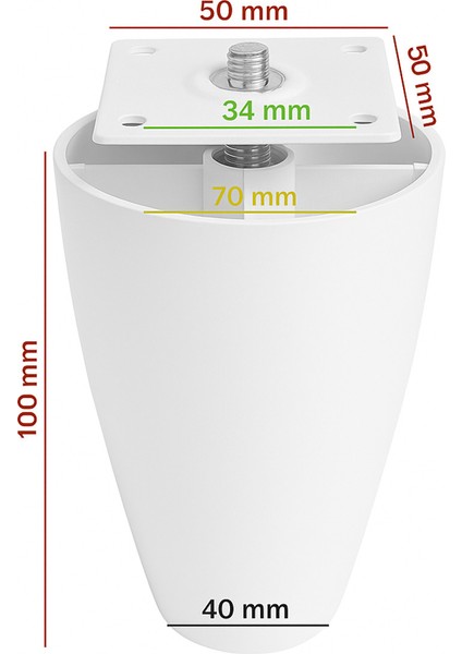 4 Adet 10 cm Beyaz Plastik Koltuk Ayağı – Kanepe Baza Dolap Uyumlu Tablalı Ayak indirimleri