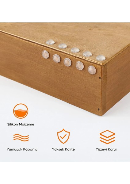 100’LÜ 10MM Yapışkanlı Şeffaf Silikon Ses Stoperi Dolap Çekmece Tamponu Koruyucu modelleri