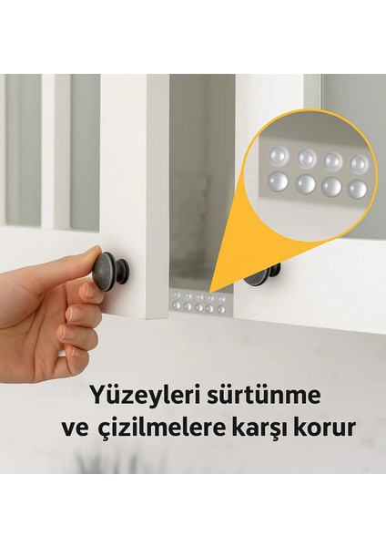 100’LÜ 10MM Yapışkanlı Şeffaf Silikon Ses Stoperi Dolap Çekmece Tamponu Koruyucu fırsatları