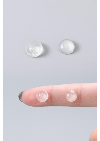 112’LI 14MM Yapışkanlı Şeffaf Silikon Ses Stoperi Dolap Çekmece Tamponu Koruyucu