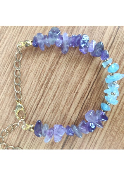 Ametist & Akuamarin Doğal Taş Enerji Bilekliği - 5634 fiyatları