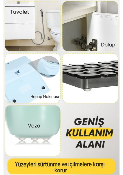 100’LÜ 10MM Yapışkanlı Şeffaf Silikon Ses Stoperi Dolap Çekmece Tamponu Koruyucu fiyatları