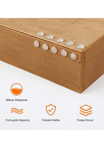 100’LÜ 10MM Yapışkanlı Şeffaf Silikon Ses Stoperi Dolap Çekmece Tamponu Koruyucu modelleri