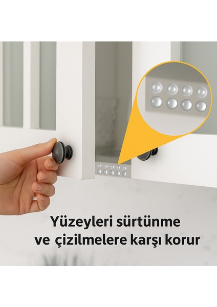 100’LÜ 10MM Yapışkanlı Şeffaf Silikon Ses Stoperi Dolap Çekmece Tamponu Koruyucu fırsatları