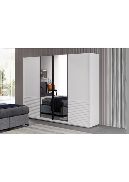 Cotta White Sürgülü Gardırop