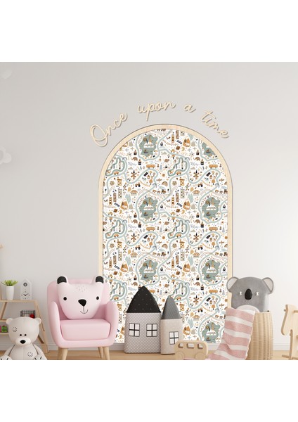 Çocuk-Bebek Odası Dekoru, Duvar Stickeri, Once upon a time Yapışkan Yazı, Çerçeve, Kitap Köşesi, Harita Doğa Temalı fırsatları