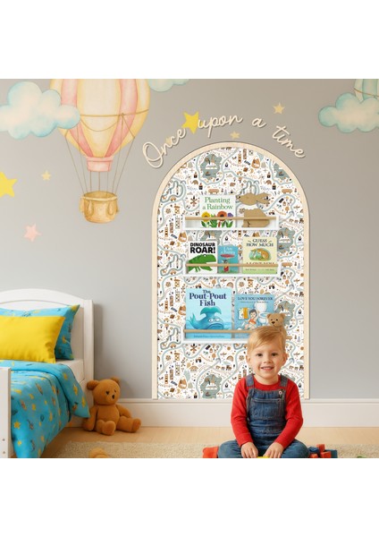 Çocuk-Bebek Odası Dekoru, Duvar Stickeri, Once upon a time Yapışkan Yazı, Çerçeve, Kitap Köşesi, Harita Doğa Temalı indirimleri