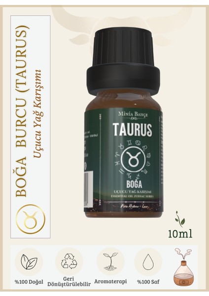 Minia Bahçe Boğa Burcu - Taurus, Uçucu Yağ Karışımı, 10ML