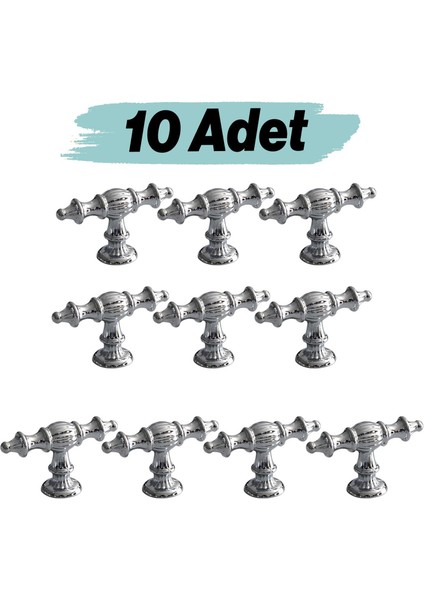 Mobilya Kulp Düğme Mutfak Çekmece Dolabı Dolap Kulpları Kapak Kulpu Kulbu Tek Vida Krom (10 Adet)