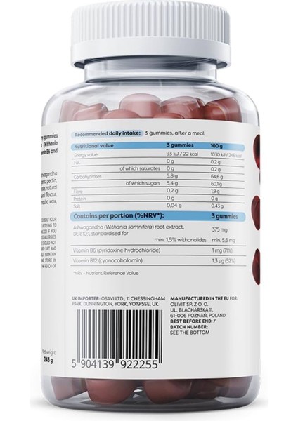 Calm Gummies Hint Ginsengi 375 Mg. 90 Gummies fiyatları