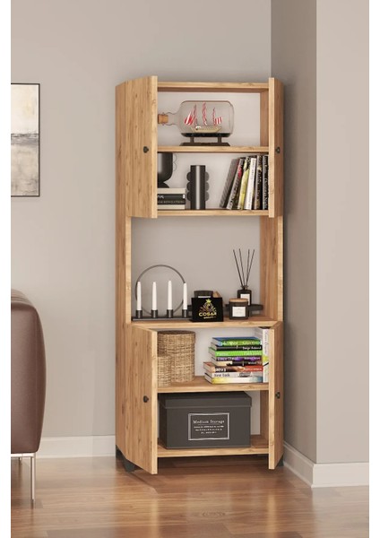 4 Kapaklı 5 Raflı Kitaplık Dosya Kitap Rafı Ofis Salon