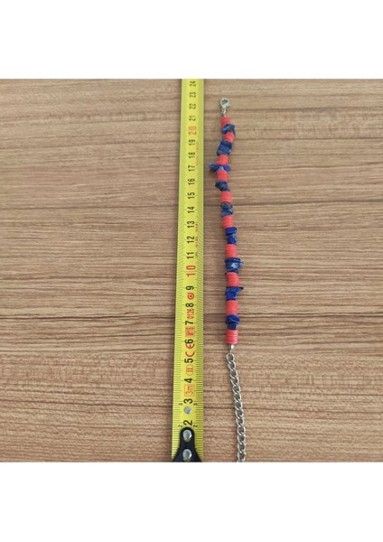 El Yapımı Doğal Taş Bileklik – Lapis Lazuli ve Kırmızı Heishi - 9397 modelleri