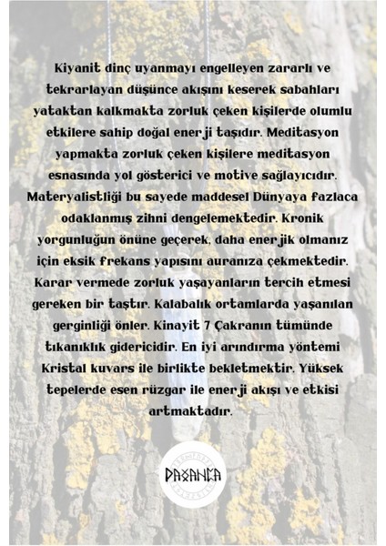 Kiyanit Spiritüel Enerji Doğal Taş Kolye indirimleri