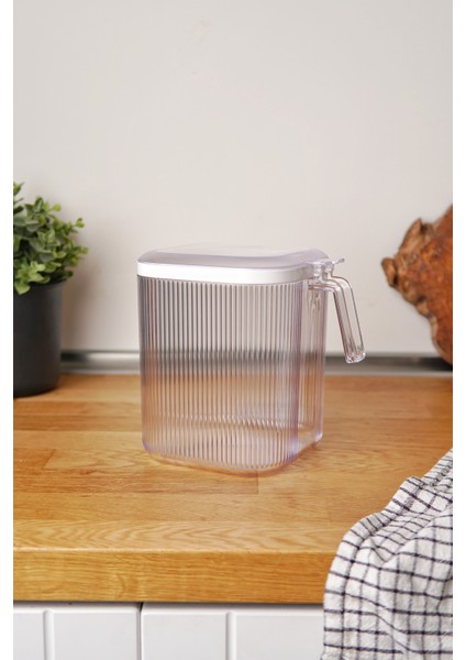 Kulplu Kapaklı Erzak Saklama Kabı 2,5 Lt - Hava Geçirmez Kapaklı Saklama Kabı 2'li Set, Şeffaf fırsatları