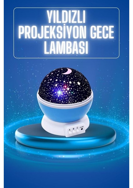 Yıldızlı Gece Lambası Mor Projeksiyon Görünümlü Masa Lambası Renk Değiştirebilen fiyatları