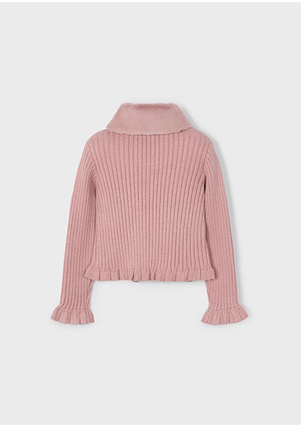 Pembe Kız Çocuk Kürk Yakalı Hırka 4311 fiyatları