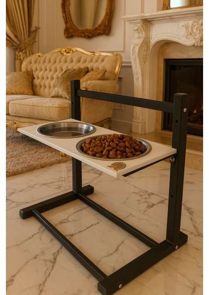 Aybisev Serisi Kedi ve Orta-Büyük Irk Köpekler Için 3 Kademeli Yükseklik Ayarlı Paslanmaz Mama Su Standı fiyatları