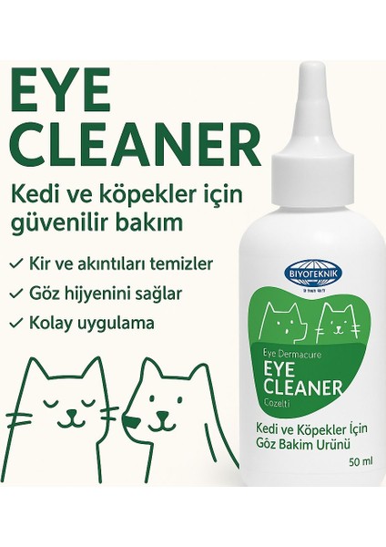 Biyo-Dermacure Eye Cleaner Kedi ve Köpekler Için Göz Bakım Ürünü 50 ml