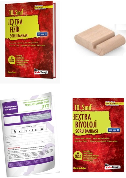 10. Sınıf Biyoloji Fizik Extra Soru Bankası - Yeni Müfredat+Telefon Tutucu+Deneme