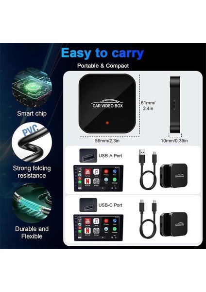 Arabalar Için Video Kutusu Netflix, Youtube, Carplay ve Android Auto Tak ve Çalıştır indirimleri