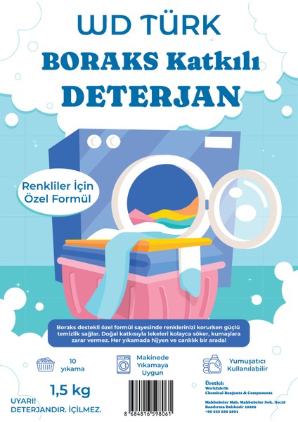 Boraks Katkılı Deterjan 1,5 kg Renkliler Için Özel