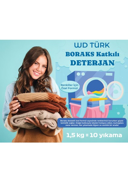 Boraks Katkılı Deterjan 1,5 kg Renkliler Için Özel fiyatları