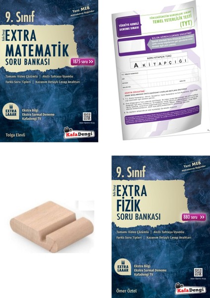 9. Sınıf Matematik Fizik Extra Soru Bankası - Yeni Müfredat+Telefon Tutucu+Deneme